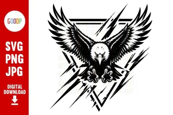 Aggressive Eagle Mascot Geometric SVG for Creative and Commercial Use