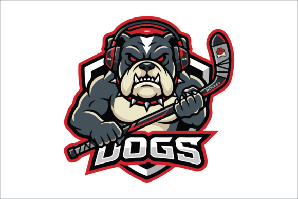 Angry Bulldog Hockey Esports Mascot Logo