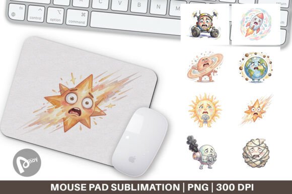 Anxious Space Rocket Planet Mouse Pad: A Cosmic Touch for Your Workspace