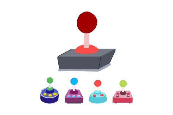 Arcade Joystick Vector Illustration Coll: Enhancing Retro Gaming and Digital Play