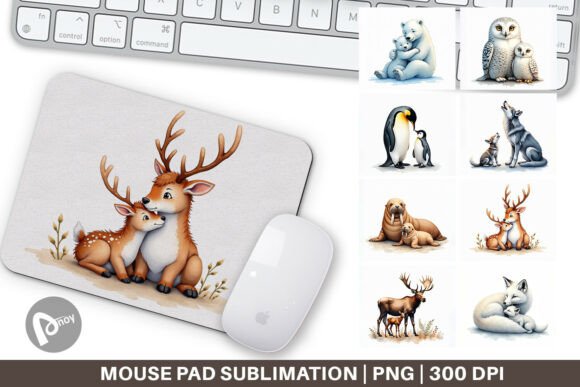 Arctic Winter Watercolor Mouse Pad