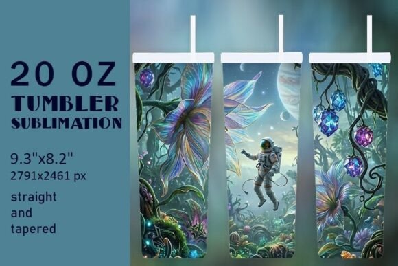 Astronaut Jungle Tumbler Wrap: A Cosmic Journey in Every Sip