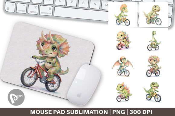 Big Eye Dinosaur Biking Mouse Pad PNG: A Creative Tool for Your Workstation