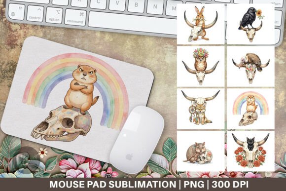 Boho Desert Skull Mouse Pad: A Stylish and Functional Addition to Your Workspace