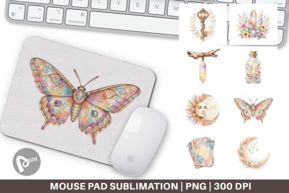 Boho Mystical Celestial Mouse Pad PNG: A Stylish and Functional Addition to Your Workspace
