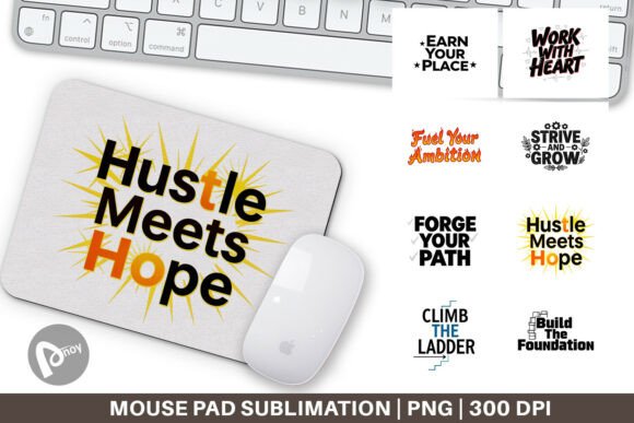 Career Motivational Mouse Pad PNG Bundle