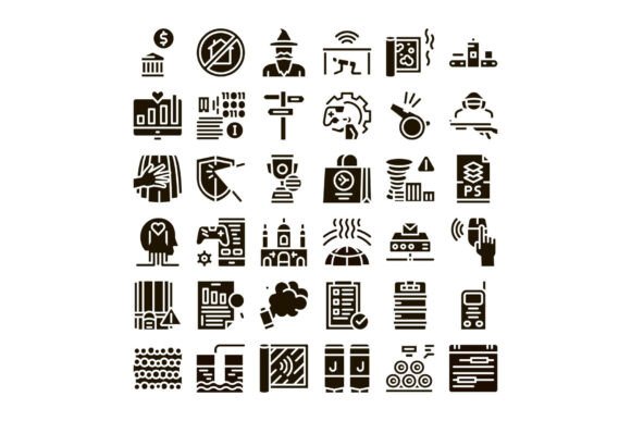 Collection of Glyph Icons for Technology
