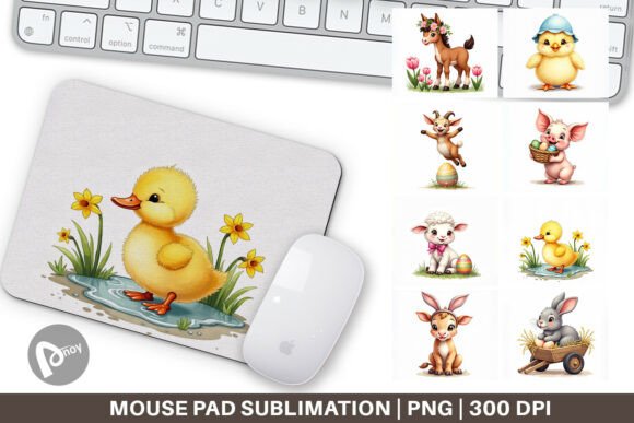 Cute Easter Baby Animal Mouse Pad: A Stylish Addition to Your Workspace
