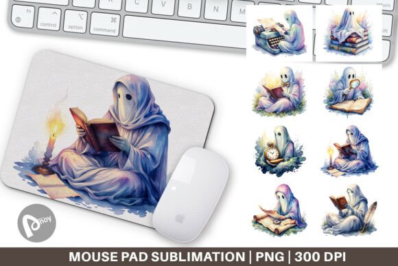 Dark Academia Ghost Reader Mouse Pad PNG: A Stylish and Functional Addition to Your Workspace