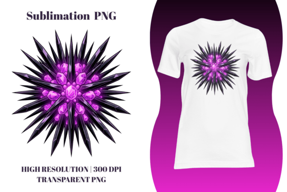 Dark Nautical Neon Purple Sea Urchin