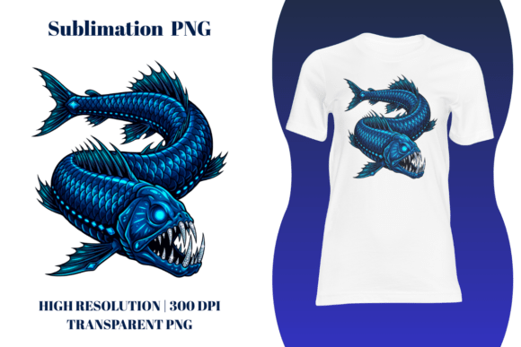 Dark Nautical Sapphire Neon Viperfish