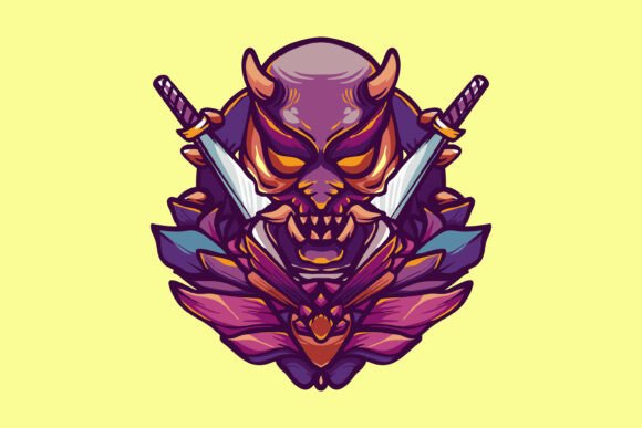 Demon Samurai Mask Esport Team Logo