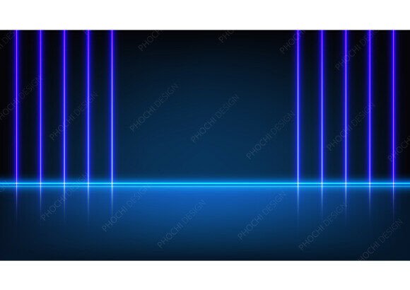 Empty Futuristic Dark Blue Stage Light