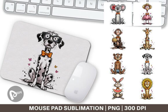 Enhance Your Workspace with the Summer Animal Characters Mouse Pad PNG
