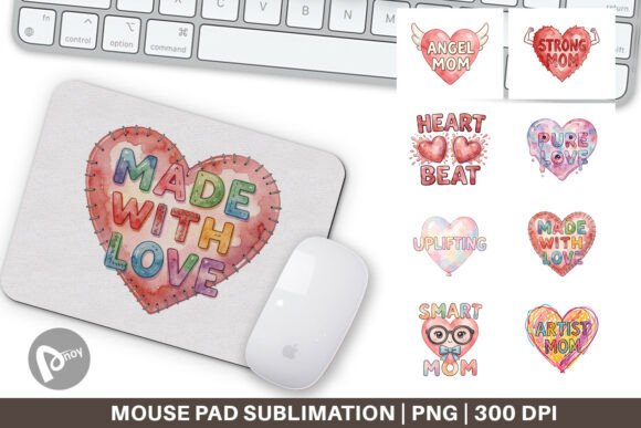 Enhance Your Workspace with the Wonky Imperfect Heart Mouse Pad PNG