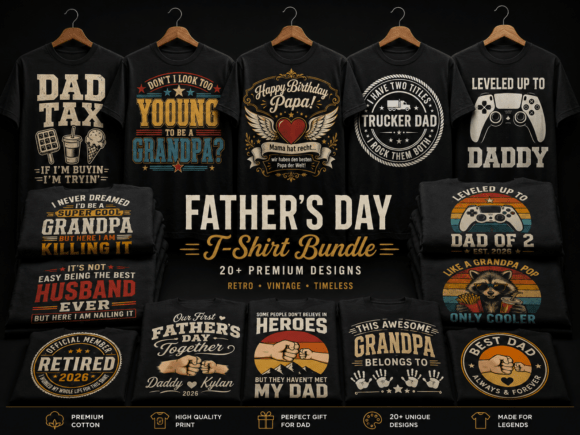 Fathers Day SVG Bundle Retro Grandpa
