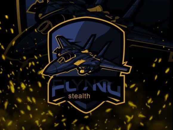 Flying Stealth Fighter Jet Mascot Logo