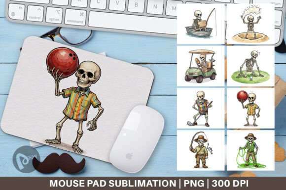 Golf Fishing Skeleton Mouse Pad PNG: A Creative Tool for Productivity and Style