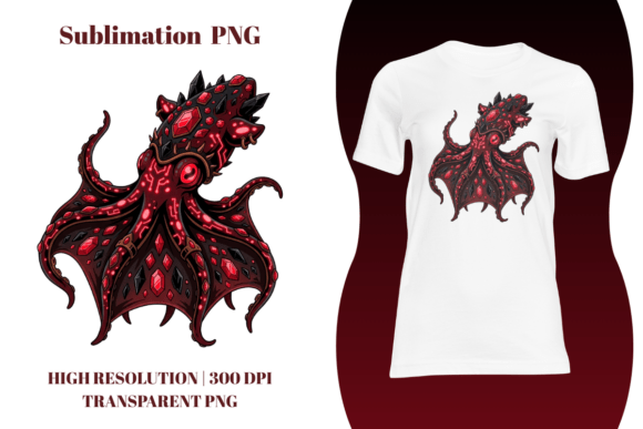 Gothic Ruby Neon Vampire Squid: A Dark, Nautical, and Neon Fusion for Creative Projects