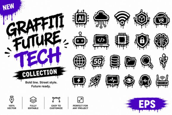 Graffiti Future Tech Icons Collection: A Fusion of Urban Street Art and Digital Innovation