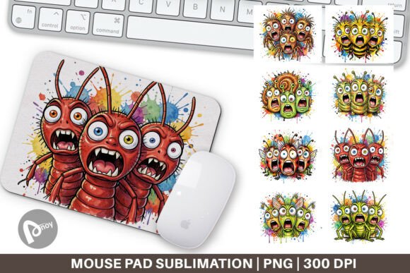 Gritty Comic Garden Insect Mouse Pad PNG: A Creative Solution for Your Work Space