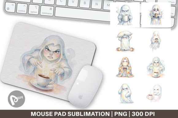 Grumpy Morning Ghost Mouse Pad PNG: A Creative Addition to Your Work Space
