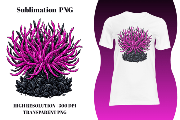 Neon Pink Sapphire Obsidian Anemone