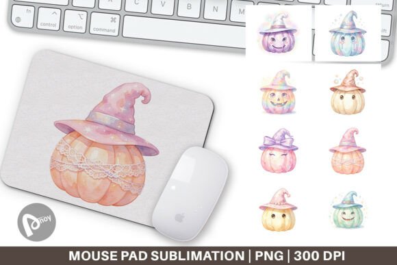 Pastel Fairytale Witch Hat Mouse Pad PNG: A Stylish Addition to Your Workspace