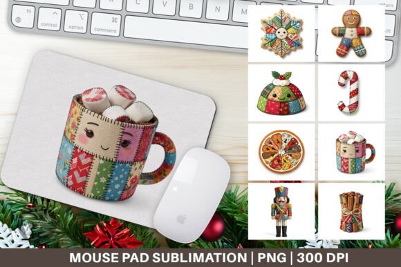 Patchwork Christmas Treats Mouse Pad: A Strategic Addition to Your Workspace