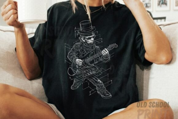 Patriotic Rock Lincoln Guitar T-shirt