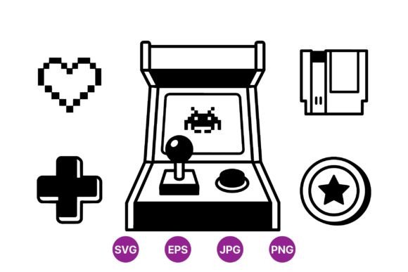 Retro Arcade Game Icons Set: A Nostalgic Design Resource