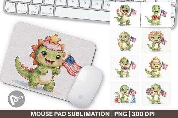 Round Summer Treats Dino Mouse Pad: A Stylish and Functional Addition to Your Workspace