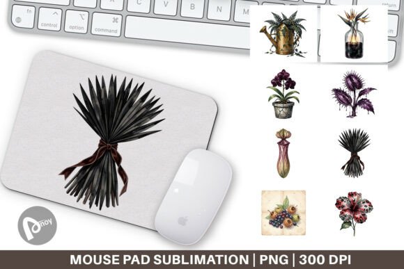 Sinister Tropical Gothic Mouse Pad PNG