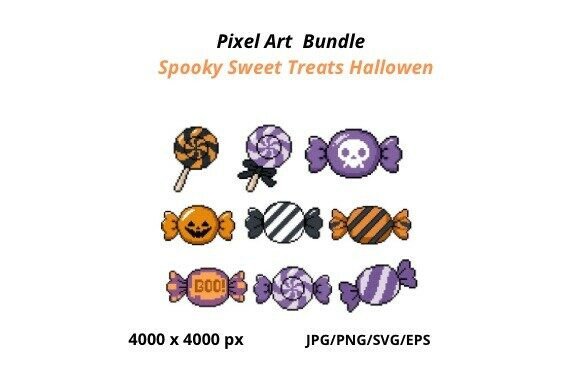 Spooky Sweet Treats Hallowen: A Halloween Pixel Art Bundle for All Your Creative Needs