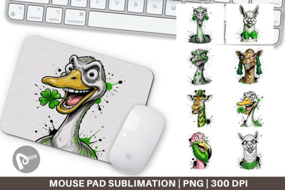 St Patricks Day Zoo Animal Mouse Pad PNG: A Creative and Functional Desk Essential