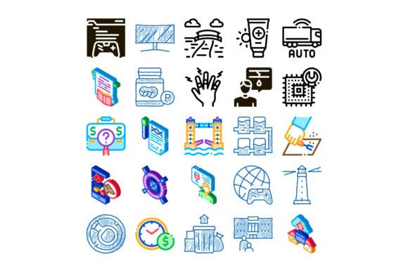 Technology Security Finance Medical Gami: A Doodle-Style Exploration of Modern Concepts