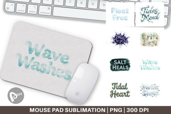 Tidal Fluid Blue Affirmations Mouse Pad