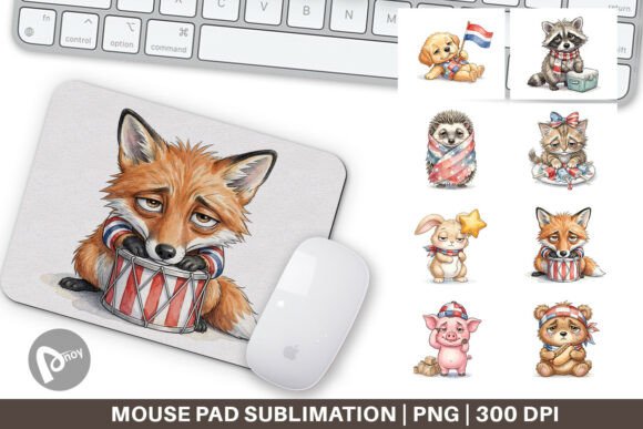 Tired BBQ Animal Patriotic Mouse Pad PNG: A Unique Blend of Design and Functionality