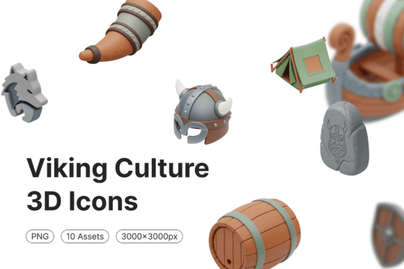 Viking Culture 3D Icons: Strategic Design for Mythology, Gaming, and Branding
