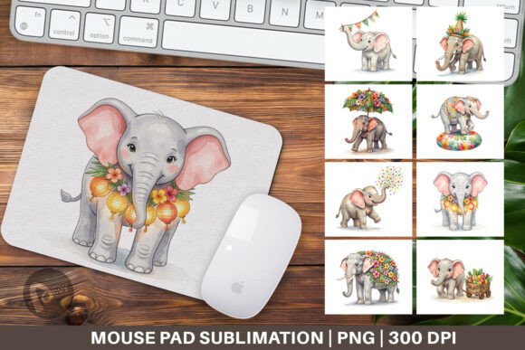 Watercolor Carnival Elephant Mouse Pad: A Creative Addition to Your Workspace