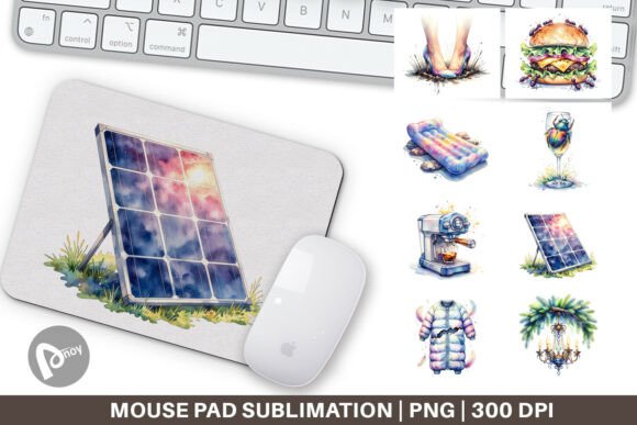 Watercolor Glamping Fails Mouse Pad PNG