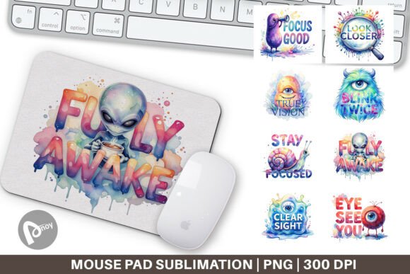 Watercolor Monster Quotes Mouse Pad PNG: A Creative Addition to Your Workspace